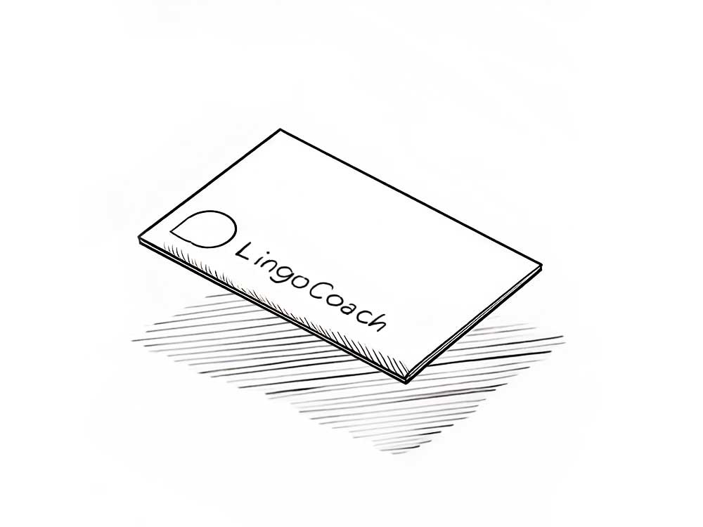Logo-Entwurf für LingoCoach mit einem stilisierten L und einem gedrehten C in Form einer Sprechblase